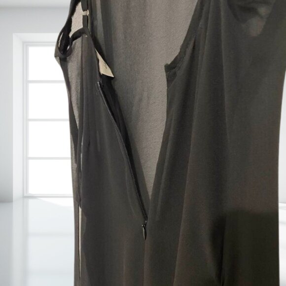 The Naked Tiger Long Black Sheer Zipper Split Dress - Size XS Sexy & Chic Dress - Picture 8 of 13